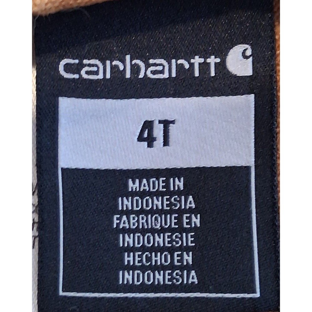 Carhartt Short Overalls Shortalls Brown Toddler 4T - Picture 9 of 11